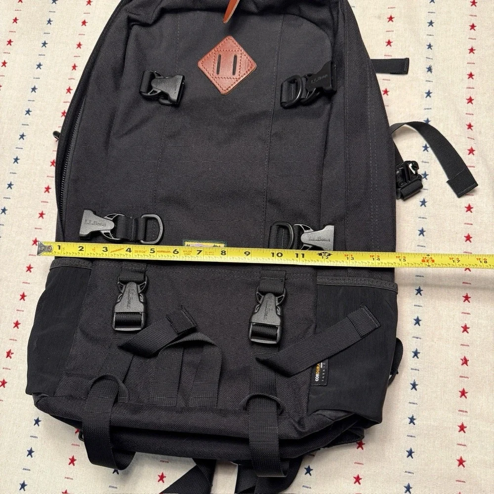 LL Bean Bigelow Cordura Backpack Black Nylon Day Hiking Mountain Classic H2O
